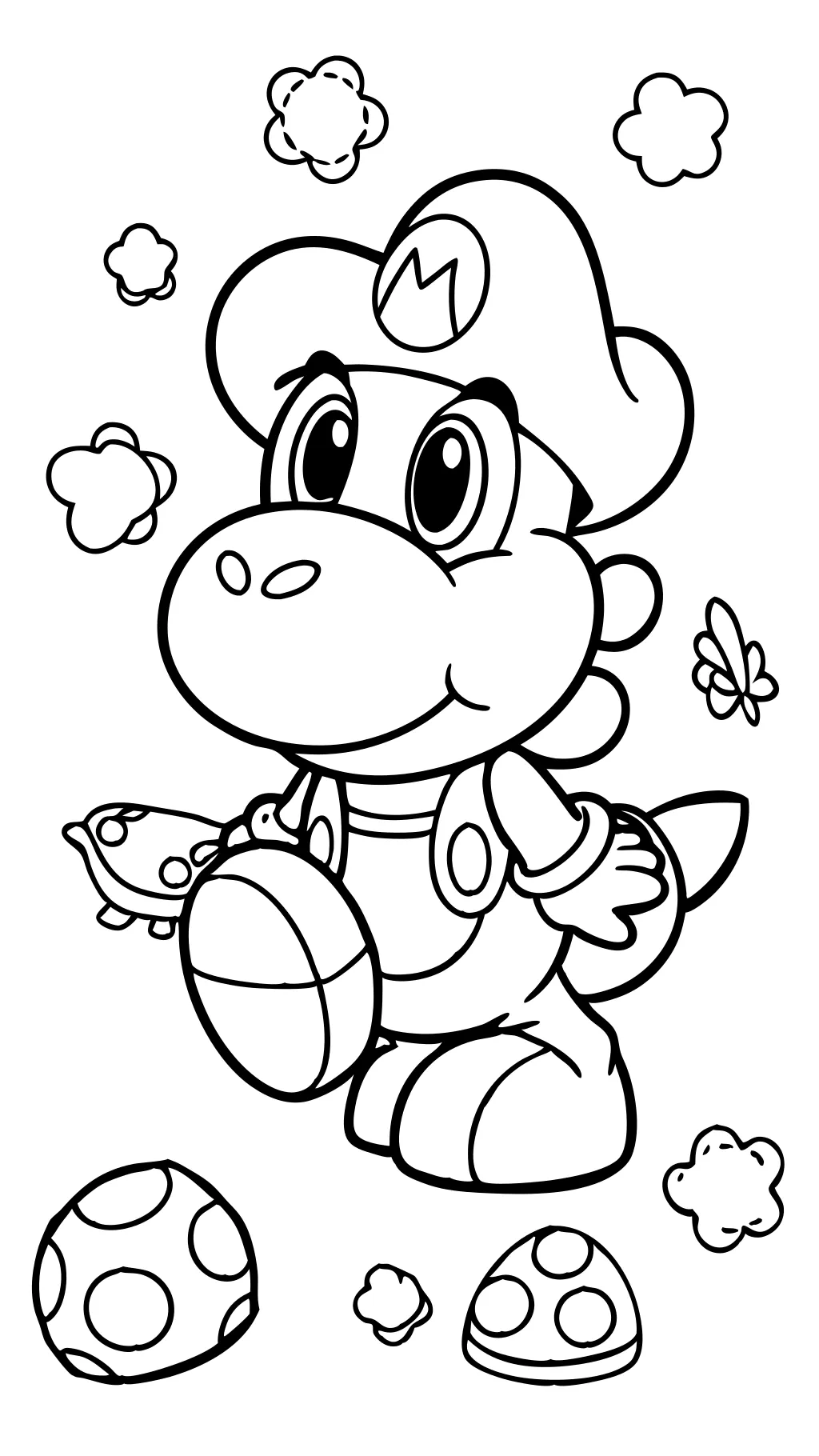 Páginas para colorear de Yoshi Mario